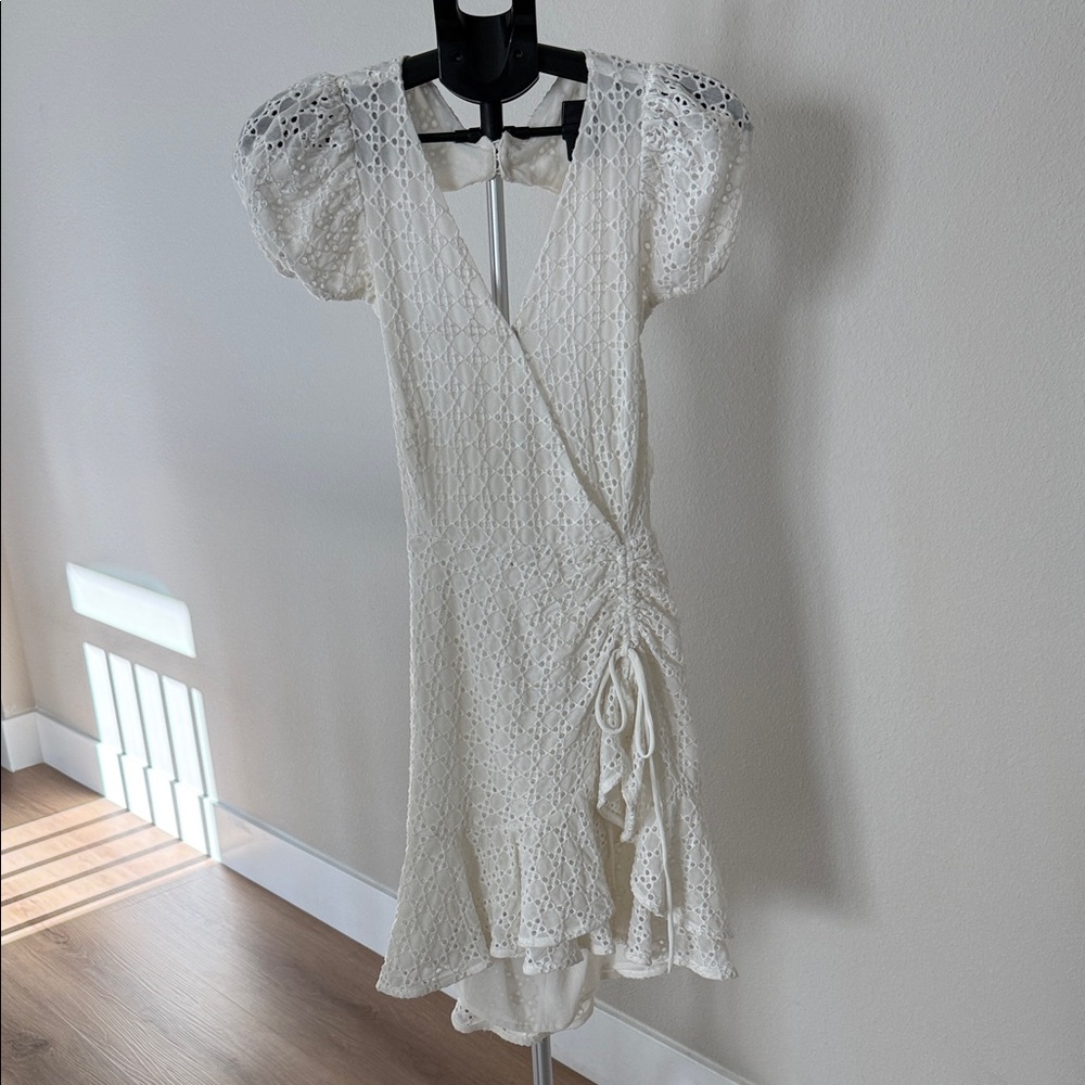 Bardot Ivory Eyelet Lace Mini Dress